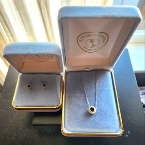 Sapphire necklace with sapphire studded earrings